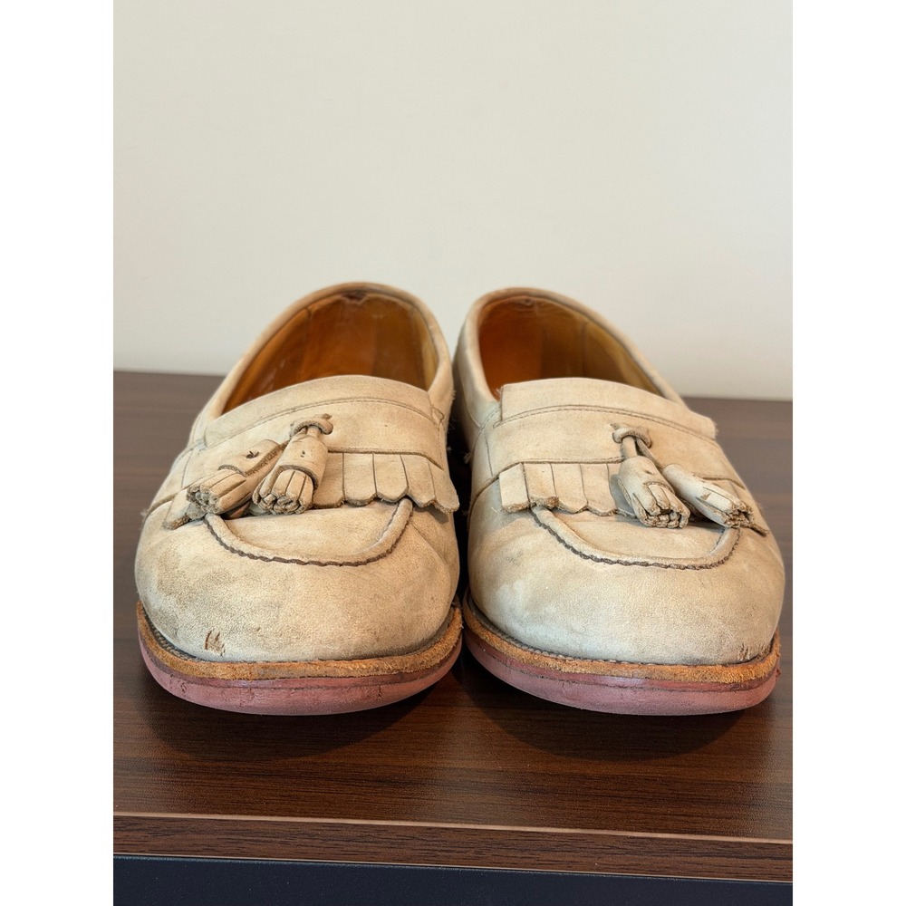 Allen Edmonds Newport Tan Suede Tassel Kiltie Loafers Mens 9.5 D Shoes Moc Toe - Picture 11 of 16